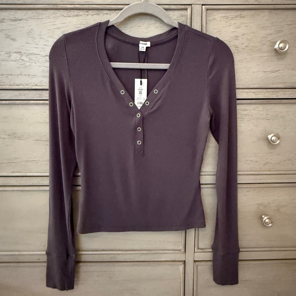 NWT Garage Billie Henley Forged Iron Grey - Size S